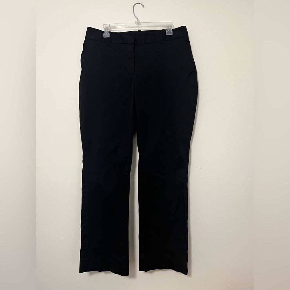 Talbots Woman Black Dress Pants 14W Plus Size Stretch Straight Leg Elastic Waist